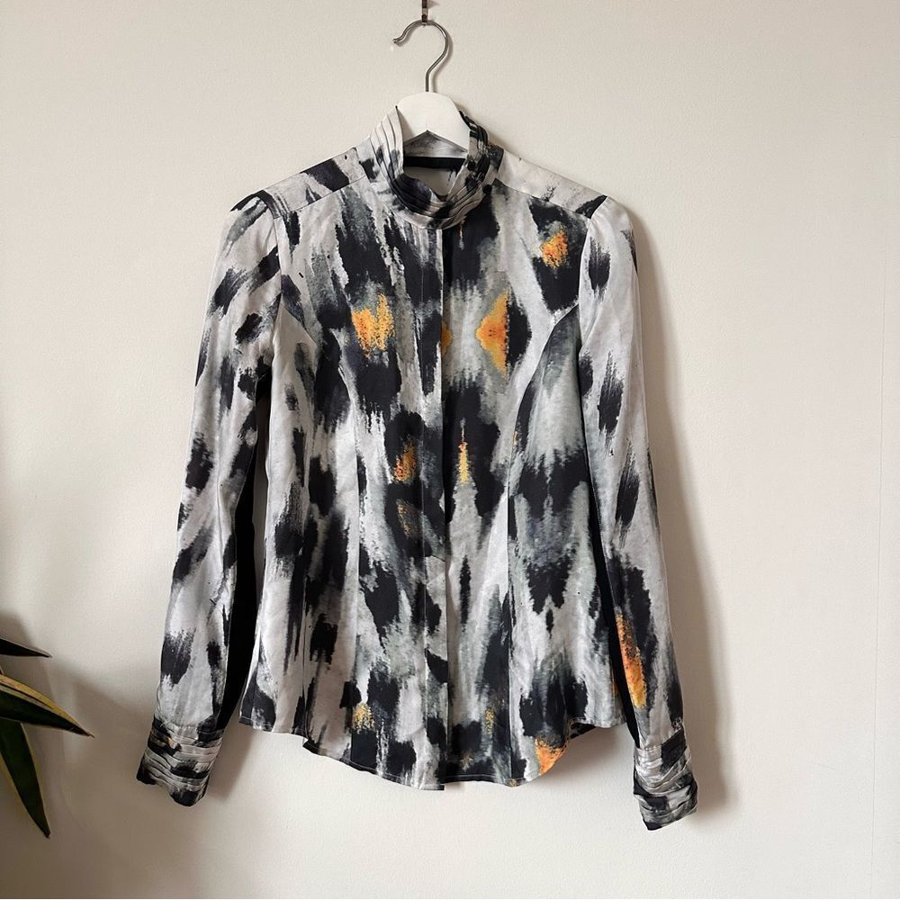 L.A.M.B. Gwen Stefani 100% Silk Button Down Blouse Size 0